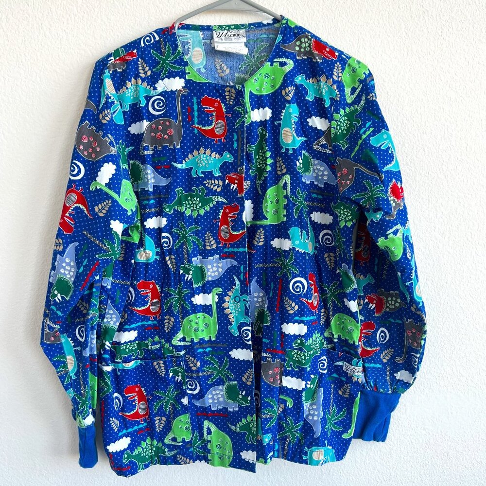UA Scrubs Dinosaur Print Scrub Jacket- XS